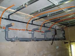 Plumbing and pipework in an Epsom basement